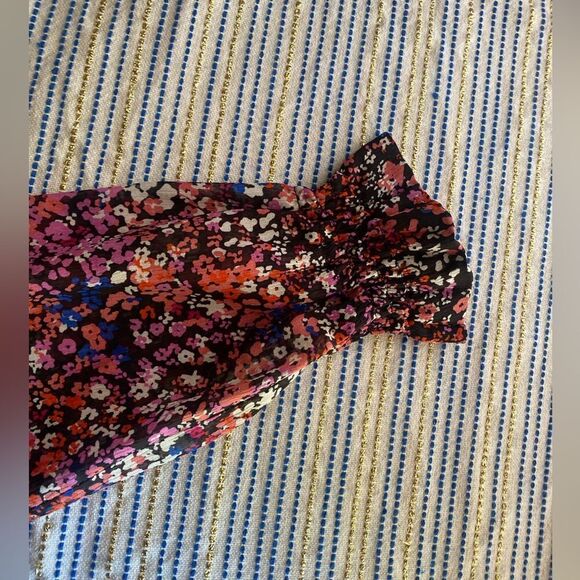 MAJE 100% Silk Lehane Pink Floral Sheer Long Sleeve  Blouse Top Size S (1) NWT - Picture 10 of 16